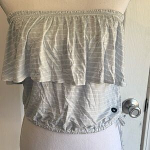 Women's‎ Strapless Ruffle Top - Light blue NWOT